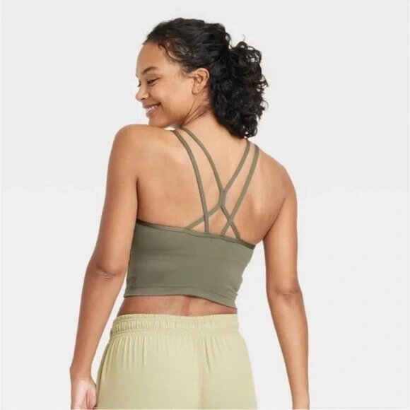 XXL - Womens Light Support Brushed Strappy Crop Sports Bra - All in Motion - Picture 2 of 6